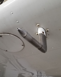 Pitot tube mounted on the wing of an aircraft